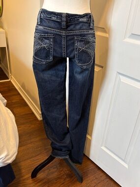 Silver Jeans Tuesday Slim Dark Wash Y2K Embroidered Jeans W32 L33